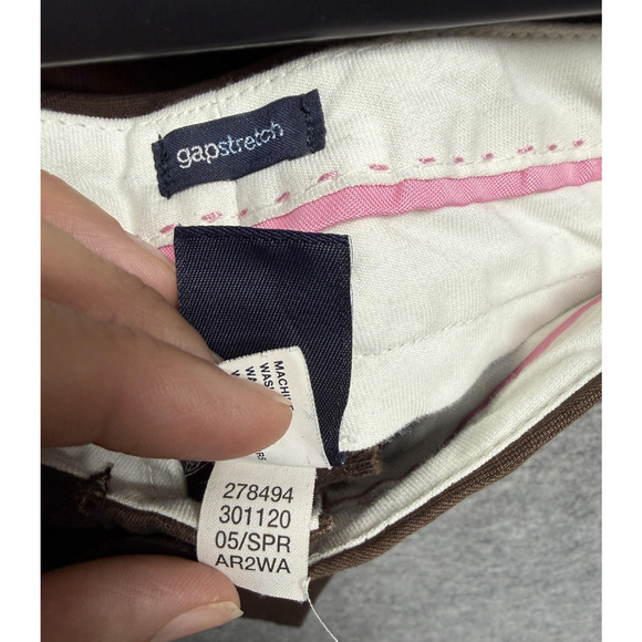 Vintage Gapstretch Pants Womens 2R Brown Modern Fit Flare Stretch Trousers Y2K - Picture 13 of 16